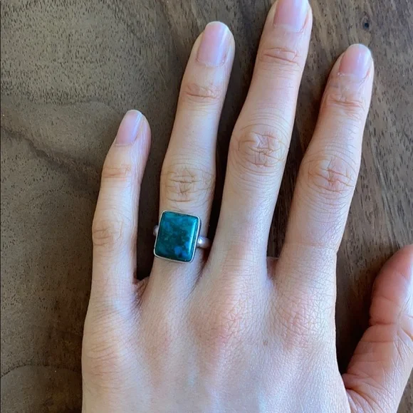 Chrysocolla Sterling Silver Ring 5! - Picture 5 of 14